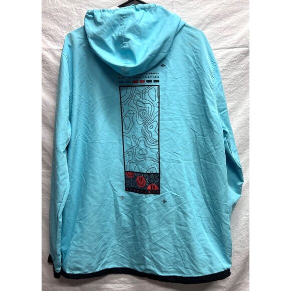 Brooklyn Cloth Large Good Vibes Hoodie Windbreaker Jacket Kangaroo Pocket - Picture 2 of 3